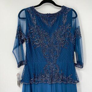 Pizarro Nights Long 10 Beaded Dress Formal NWT
